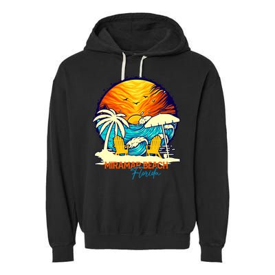 Miramar Beach Sunset Florida Vacation Couples Family Group Great Gift Garment-Dyed Fleece Hoodie