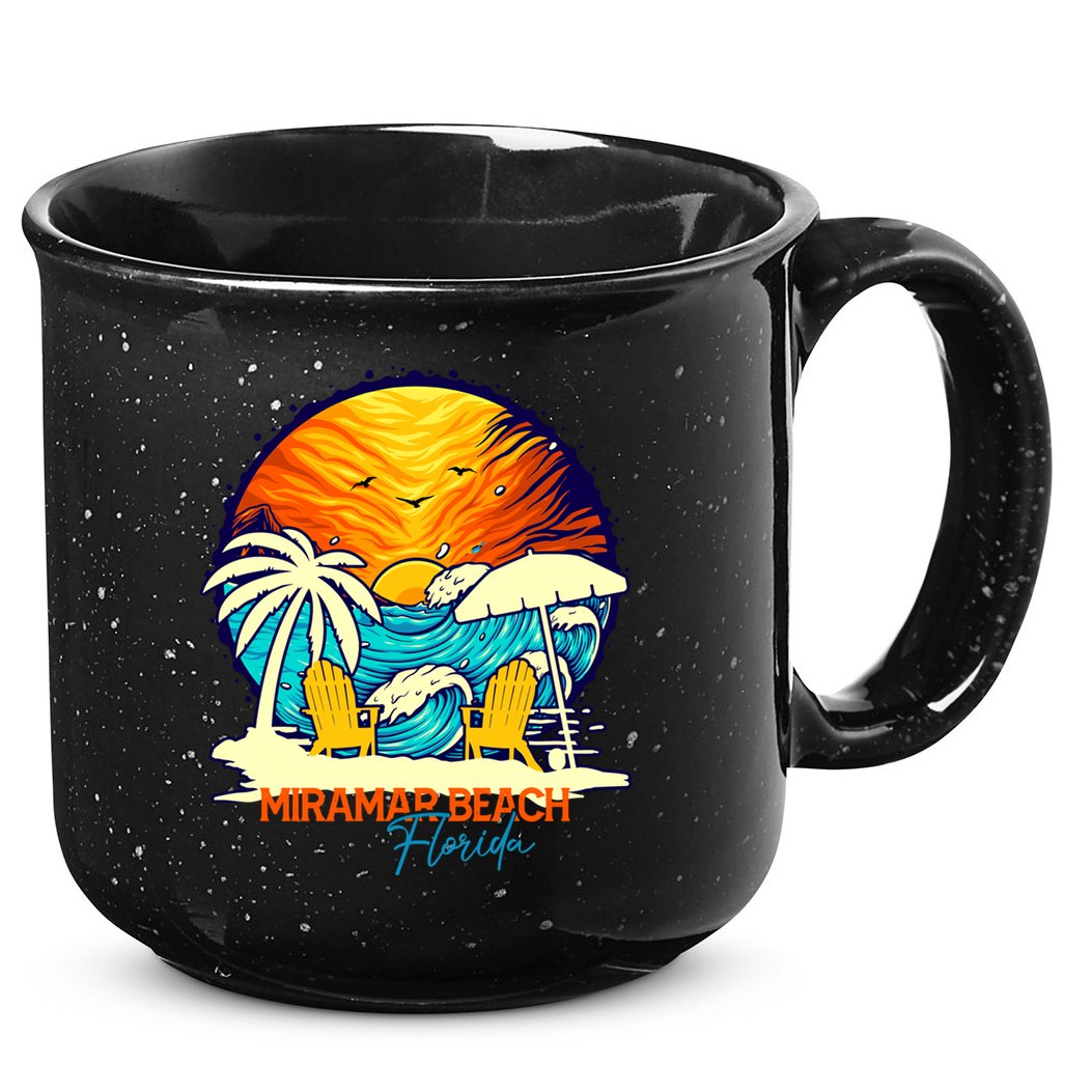 Miramar Beach Sunset Florida Vacation Couples Family Group Great Gift 15oz Campfire Ceramic Mug