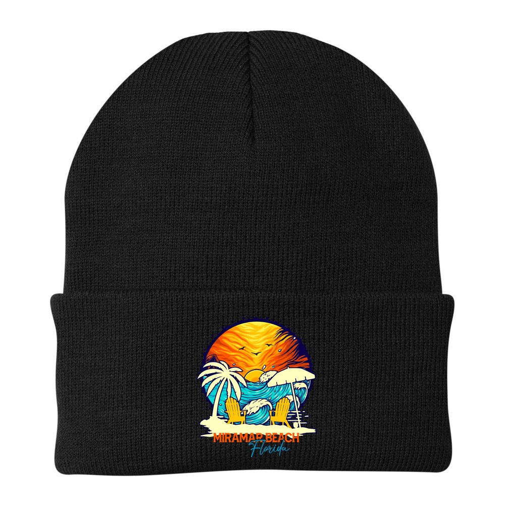 Miramar Beach Sunset Florida Vacation Couples Family Group Great Gift Beanie