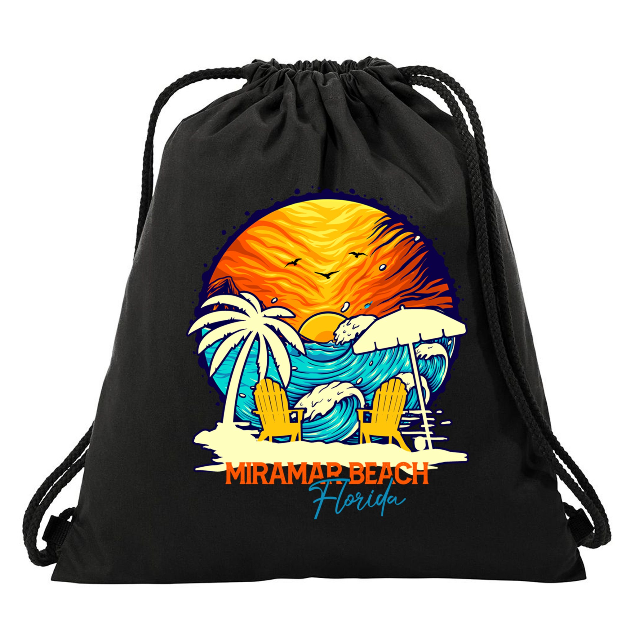 Miramar Beach Sunset Florida Vacation Couples Family Group Great Gift Drawstring Bag