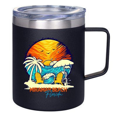 Miramar Beach Sunset Florida Vacation Couples Family Group Great Gift 12oz Stainless Steel Coffee Mug