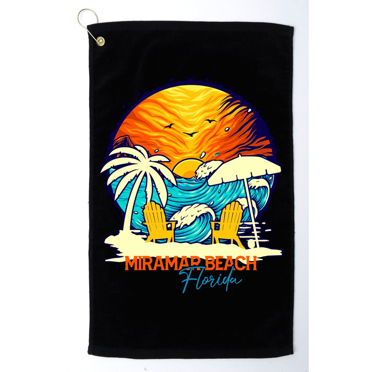 Miramar Beach Sunset Florida Vacation Couples Family Group Great Gift Golf Towel