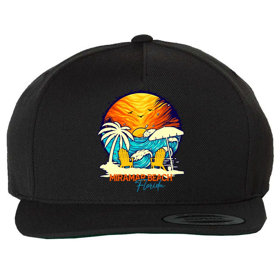 Miramar Beach Sunset Florida Vacation Couples Family Group Great Gift Wool Snapback Cap
