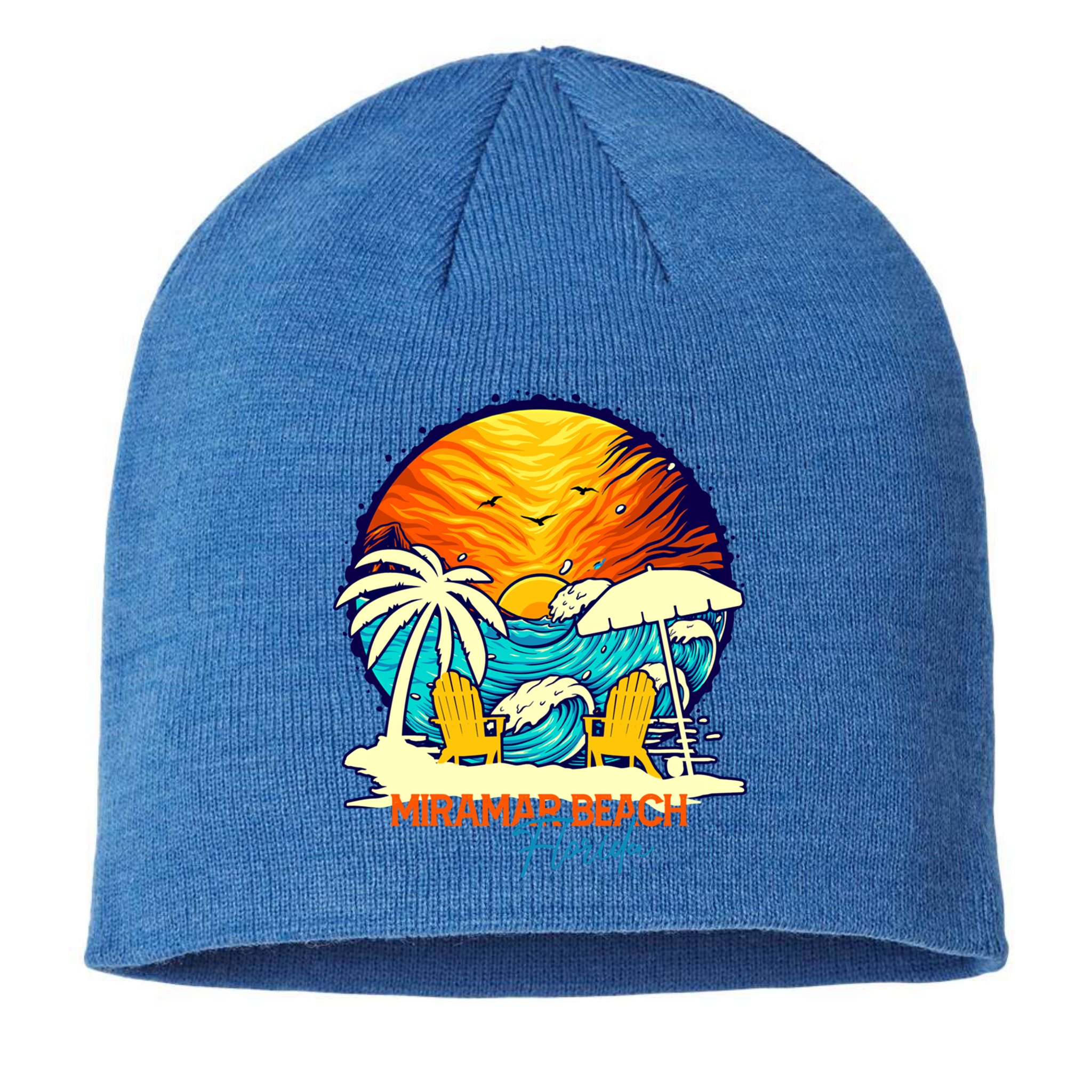 Miramar Beach Sunset Florida Vacation Couples Family Group Great Gift Sustainable Beanie