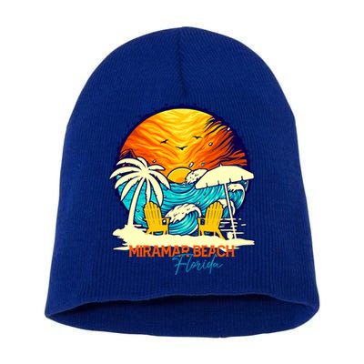 Miramar Beach Sunset Florida Vacation Couples Family Group Great Gift Short Acrylic Beanie