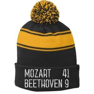 Mozart Beethoven Symphony Scoreboard Funny Classical Music Stripe Pom Pom Beanie