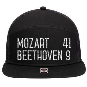 Mozart Beethoven Symphony Scoreboard Funny Classical Music 7 Panel Mesh Trucker Snapback Hat