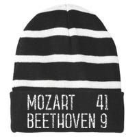 Mozart Beethoven Symphony Scoreboard Funny Classical Music Striped Beanie with Solid Band