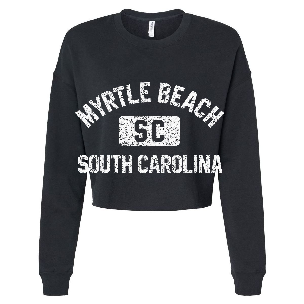 Myrtle Beach SC Gym Style Distressed White  Sustainable Bucket Hat