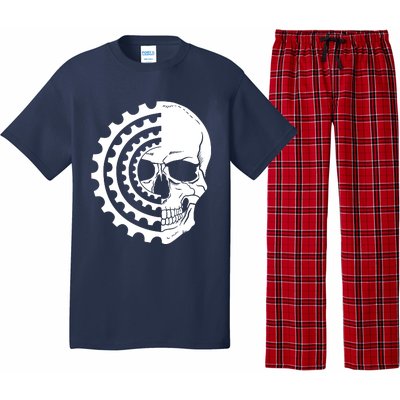 Mountain Biking Skull And Gear Vintage Pajama Set