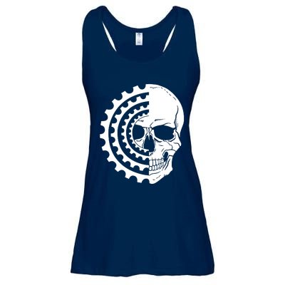 Mountain Biking Skull And Gear Vintage Ladies Essential Flowy Tank