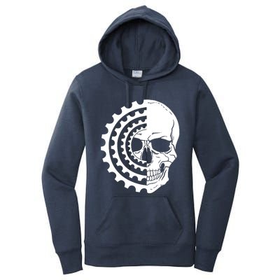 Mountain Biking Skull And Gear Vintage Women's Pullover Hoodie