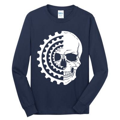 Mountain Biking Skull And Gear Vintage Tall Long Sleeve T-Shirt