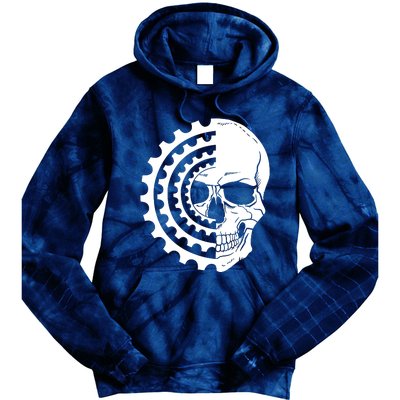 Mountain Biking Skull And Gear Vintage Tie Dye Hoodie