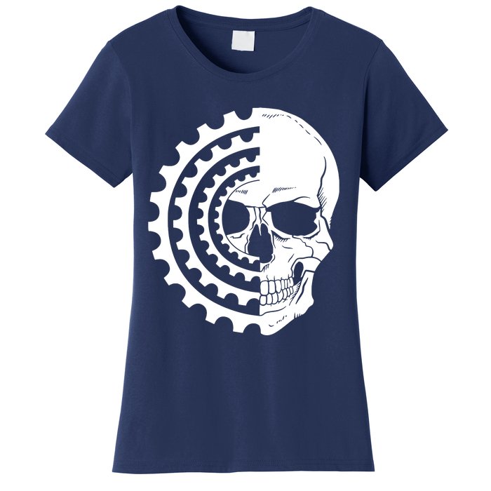 Mountain Biking Skull And Gear Vintage Women's T-Shirt