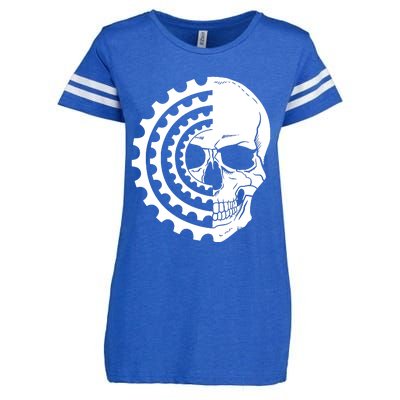 Mountain Biking Skull And Gear Vintage Enza Ladies Jersey Football T-Shirt