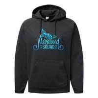 Mermaid Birthday Squad Party Matching Family Mermaid Lovers Performance Fleece Hoodie