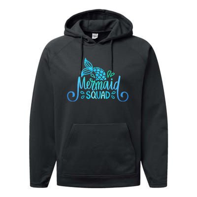 Mermaid Birthday Squad Party Matching Family Mermaid Lovers Performance Fleece Hoodie