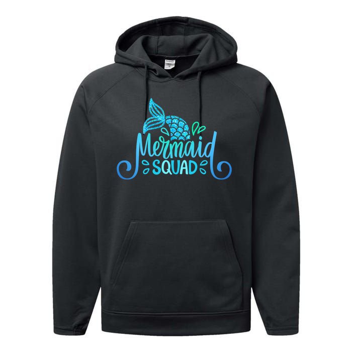 Mermaid Birthday Squad Party Matching Family Mermaid Lovers Performance Fleece Hoodie