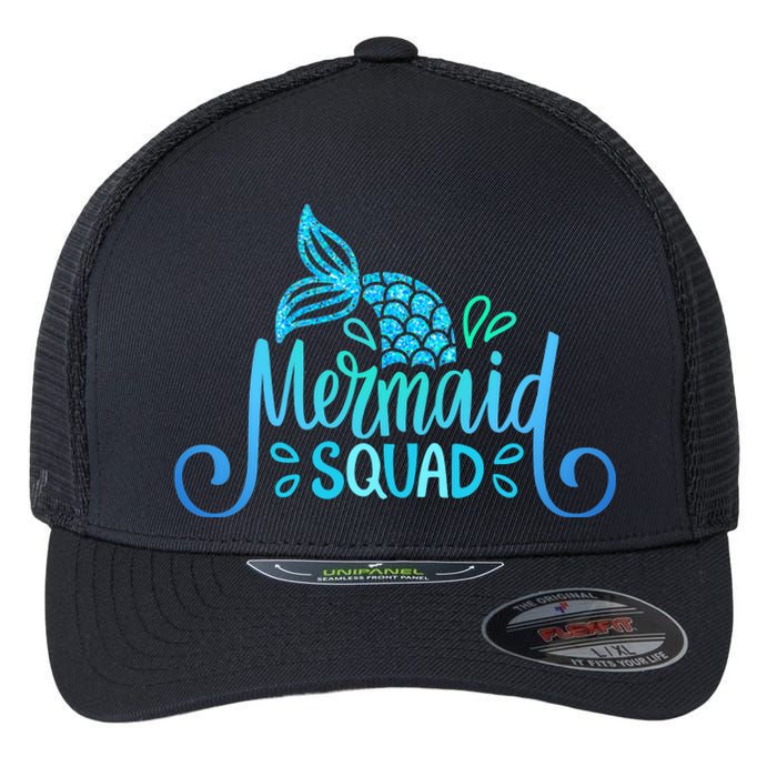 Mermaid Birthday Squad Party Matching Family Mermaid Lovers Flexfit Unipanel Trucker Cap