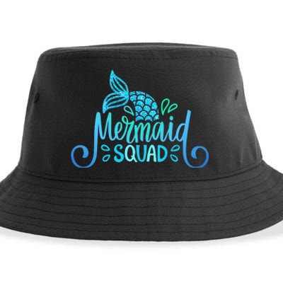 Mermaid Birthday Squad Party Matching Family Mermaid Lovers Sustainable Bucket Hat