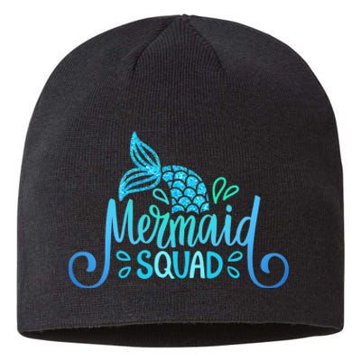 Mermaid Birthday Squad Party Matching Family Mermaid Lovers Sustainable Beanie