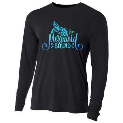 Mermaid Birthday Squad Party Matching Family Mermaid Lovers Cooling Performance Long Sleeve Crew