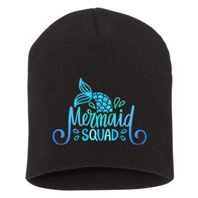 Mermaid Birthday Squad Party Matching Family Mermaid Lovers Short Acrylic Beanie