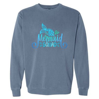 Mermaid Birthday Squad Party Matching Family Mermaid Lovers Garment-Dyed Sweatshirt