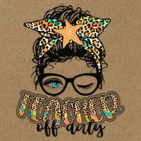 Messy Bun Summer Teacher Off Duty Leopard Cotton Canvas Backpack