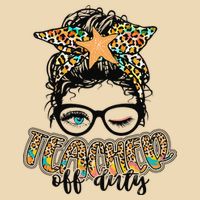 Messy Bun Summer Teacher Off Duty Leopard Drawstring Bag