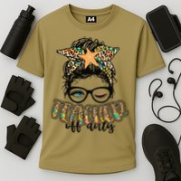 Messy Bun Summer Teacher Off Duty Leopard Cooling Performance Crew T-Shirt