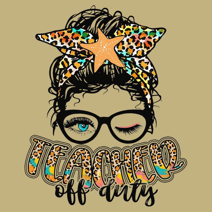 Messy Bun Summer Teacher Off Duty Leopard Magnet