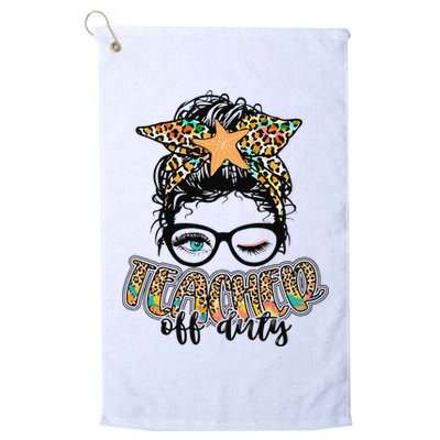 Messy Bun Summer Teacher Off Duty Leopard Golf Towel