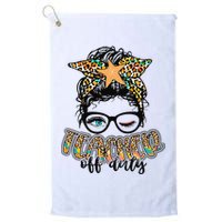 Messy Bun Summer Teacher Off Duty Leopard Golf Towel