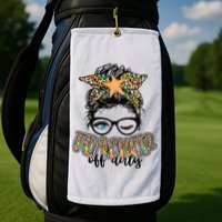 Messy Bun Summer Teacher Off Duty Leopard Golf Towel