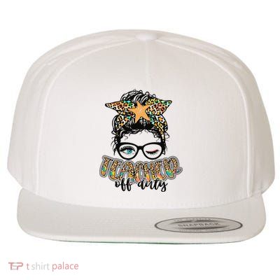 Messy Bun Summer Teacher Off Duty Leopard Wool Snapback Cap