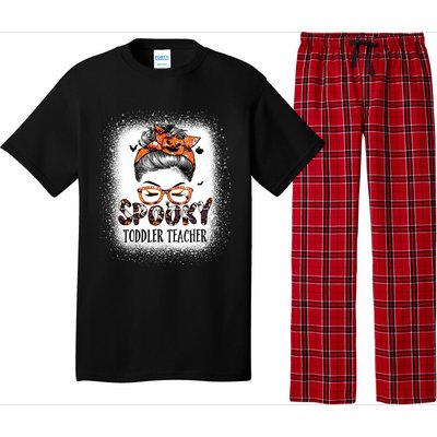 Messy Bun Spooky Teacher Bleached Halloween Bat Pajama Set