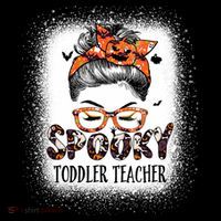 Messy Bun Spooky Teacher Bleached Halloween Bat 16 in Basic Backpack