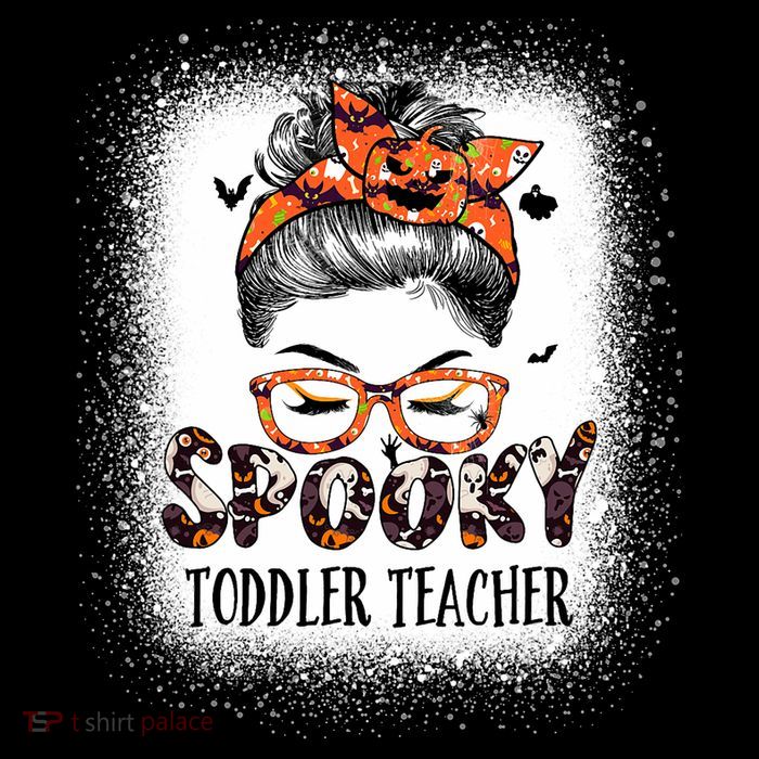 Messy Bun Spooky Teacher Bleached Halloween Bat Magnet