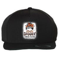 Messy Bun Spooky Teacher Bleached Halloween Bat Wool Snapback Cap