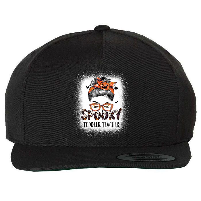 Messy Bun Spooky Teacher Bleached Halloween Bat Wool Snapback Cap