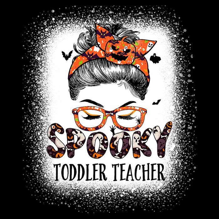 Messy Bun Spooky Teacher Bleached Halloween Bat Wool Snapback Cap