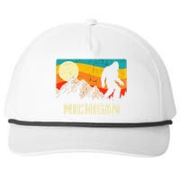 Michigan Bigfoot Sasquatch Mountains Retro Hiking Snapback Five-Panel Rope Hat