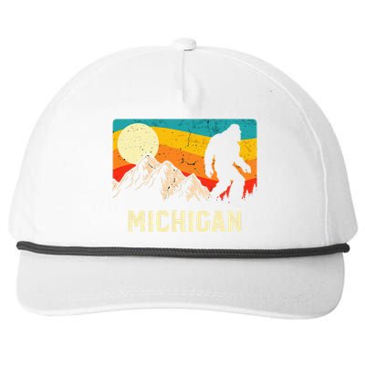 Michigan Bigfoot Sasquatch Mountains Retro Hiking Snapback Five-Panel Rope Hat