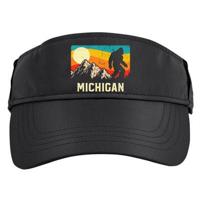 Michigan Bigfoot Sasquatch Mountains Retro Hiking Adult Drive Performance Visor