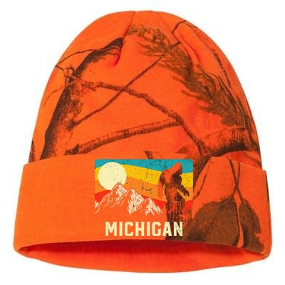 Michigan Bigfoot Sasquatch Mountains Retro Hiking Kati Licensed 12" Camo Beanie