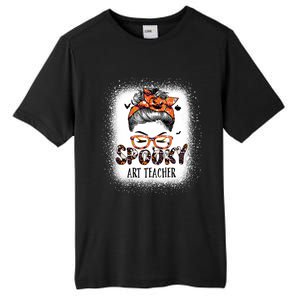 Messy Bun Spooky Art Teacher Bleached Halloween Pumpkin Tall Fusion ChromaSoft Performance T-Shirt