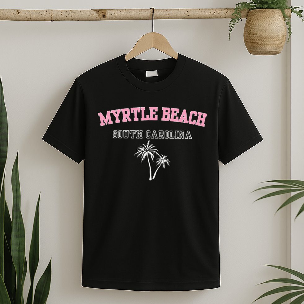 Myrtle Beach South Carolina Souvenir Palm Tree Holiday T-Shirt