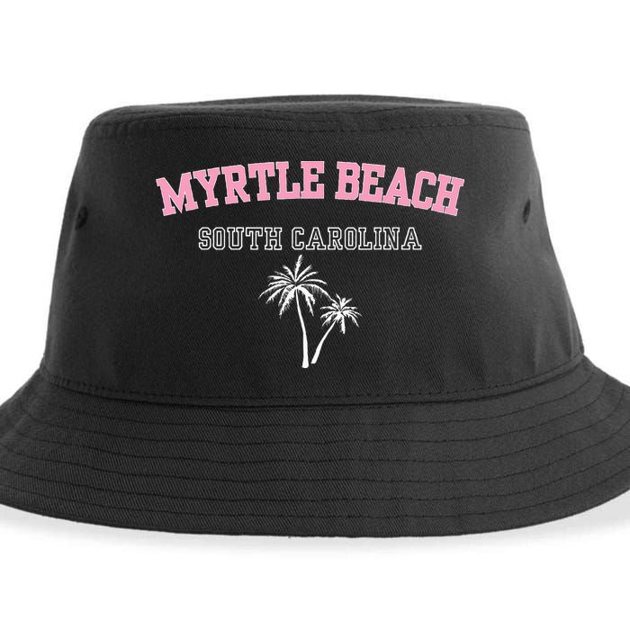 Myrtle Beach South Carolina Souvenir Palm Tree Holiday Sustainable Bucket Hat